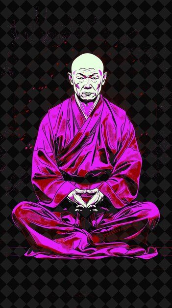 PSD a poster of a man sitting in a lotus position