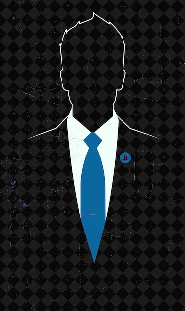 PSD a poster of a man with a blue tie and a blue button with a man in a suit