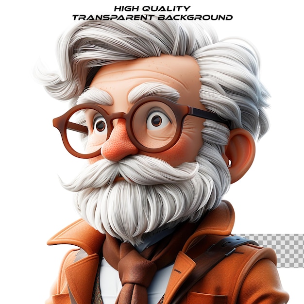 PSD a poster of a man with glasses and a beard