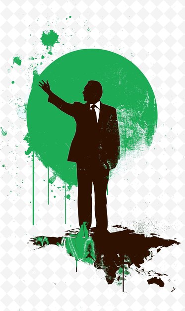 PSD a poster for a man with a green background with a green circle on the bottom