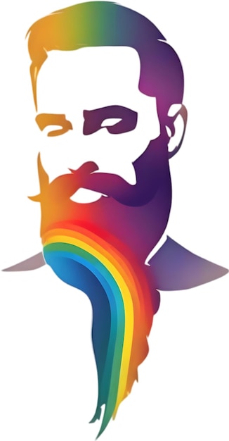 PSD a poster of a man with a rainbow in his hair