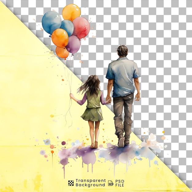 PSD a poster for a man and a woman holding hands with a girl walking in the rain