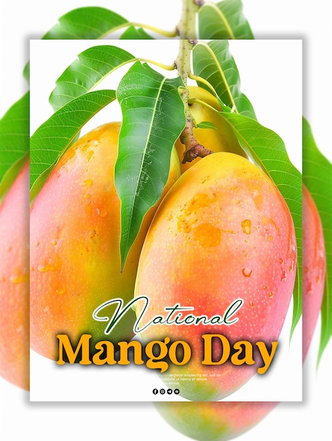 PSD a poster of mangoes with the words mango day written on it