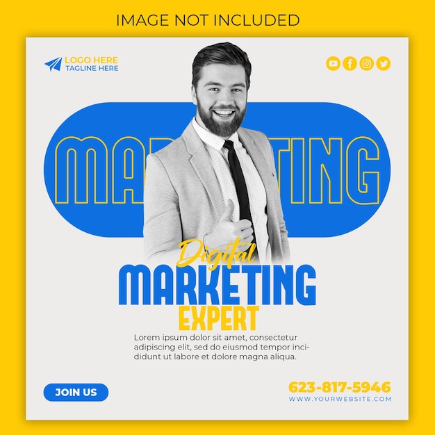 A poster for a marketing expert that says'don't included '