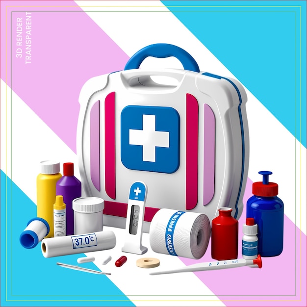 a poster of a medical supplies with a medical logo on it