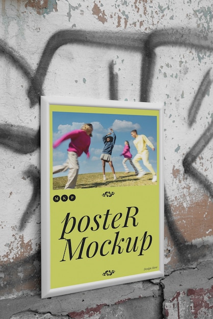 Poster mock-up design with abstract grunge background