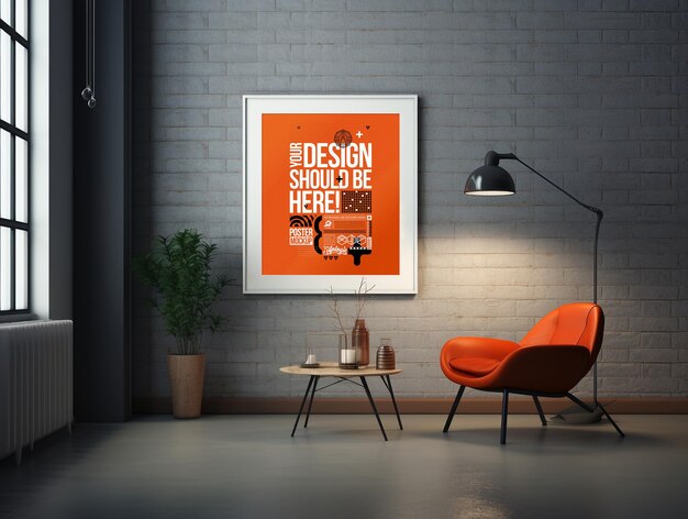 Poster Mockup Commercial Photography Interior Background