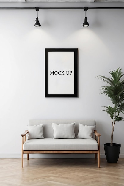 Poster mockup framed artwork showcase frame template interior renderPoster mockup framed artwork showcase frame template interior render