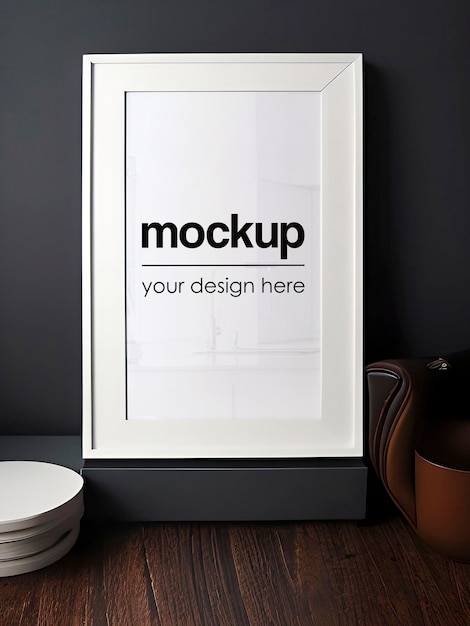 Poster mockup PSD Framed Artwork Showcase Template Vertical Print Frame