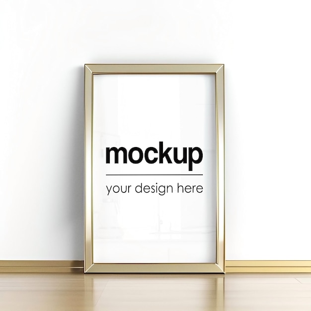 Poster mockup PSD Framed Artwork Showcase Template Vertical Print Frame