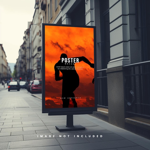 Poster mockup on street