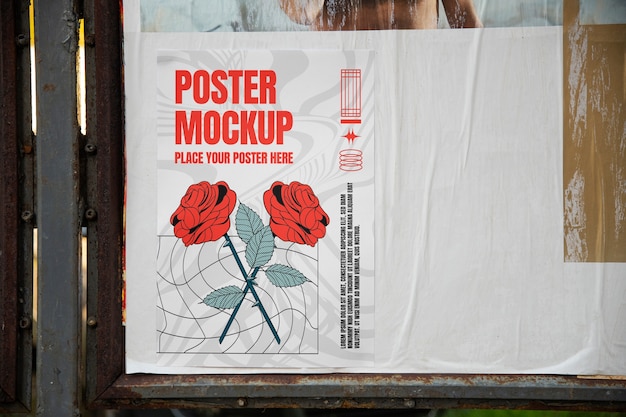 Poster mockup on wall