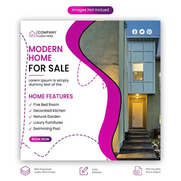 a poster for modern home for sale for sale