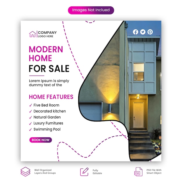 a poster for modern home for sale for sale