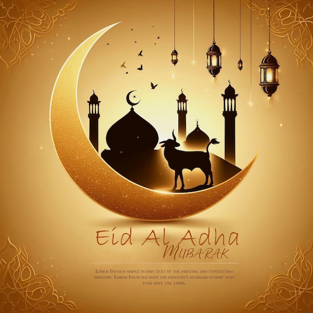 a poster for the month of Eid Al Adha and the moon