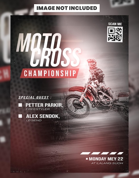 A poster for moto cross championship with a man on the bike.