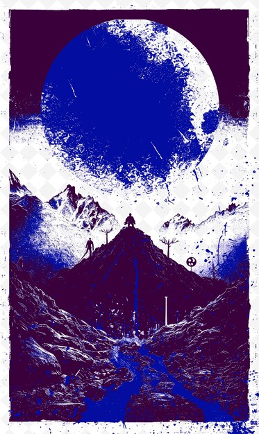 PSD a poster for a mountain with a cross on it