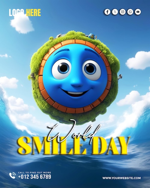 PSD a poster for the movie quot w happy day quot with a smile on the face