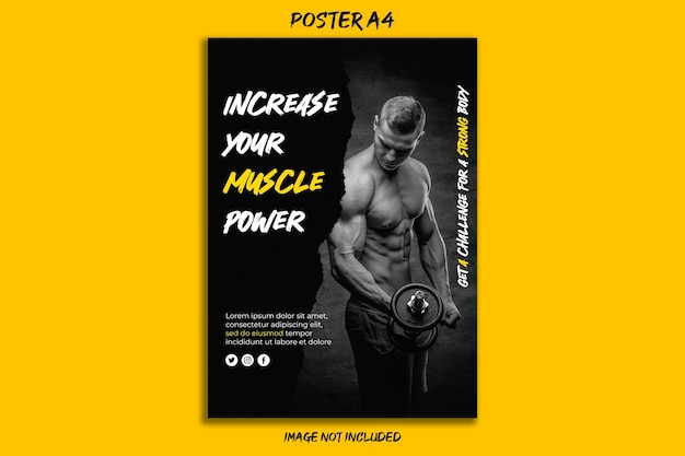 PSD a poster for a muscle power program.