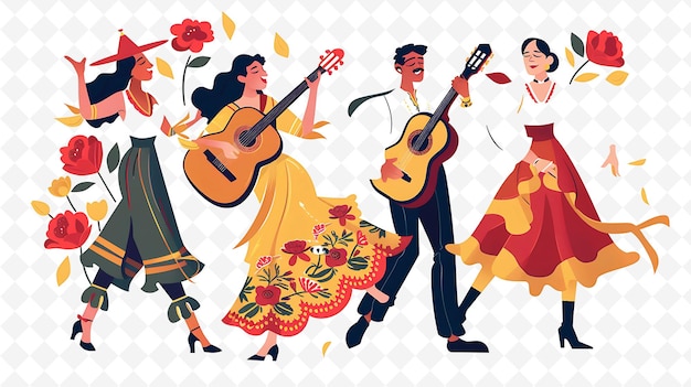 a poster for a music festival with a man and woman playing guitar