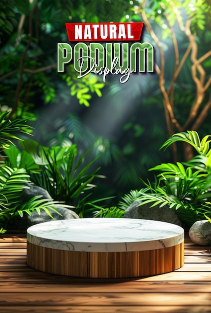 a poster for nature product podium display background