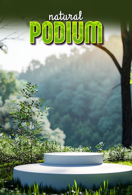 a poster for nature product podium display background