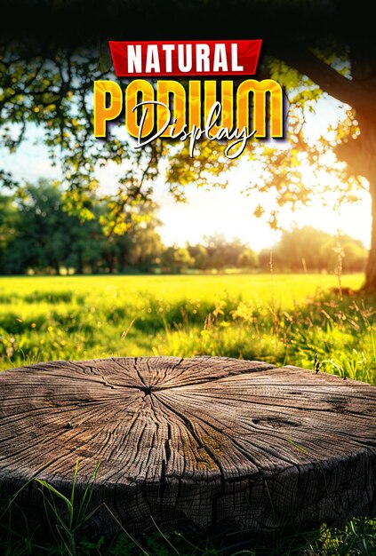 a poster for nature product podium display background