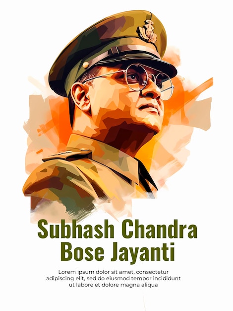 Poster of Netaji subhash chandra bose background design template