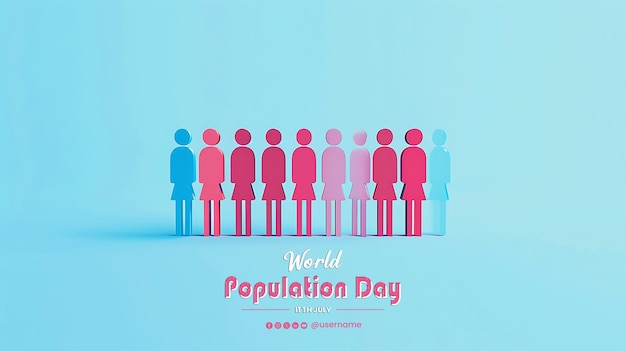 poster of a people holding hands around world population day psd design