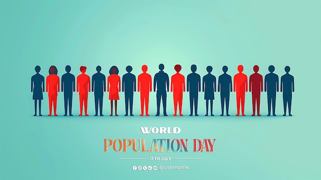 poster of a people holding hands around world population day psd design