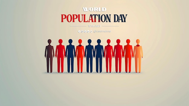 poster of a people holding hands around world population day psd design