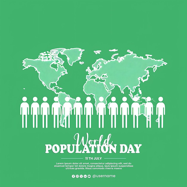 PSD poster of a people holding hands around world population day psd design