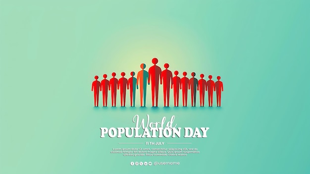 poster of a people holding hands around world population day psd design