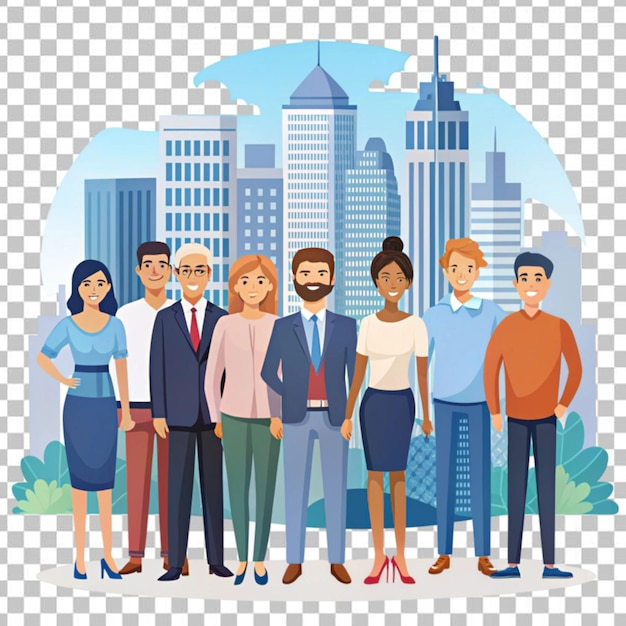 poster of people with a city background