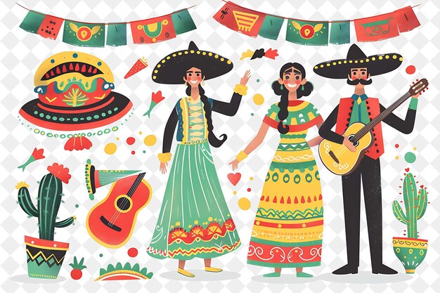 a poster of people with hats and sombrero