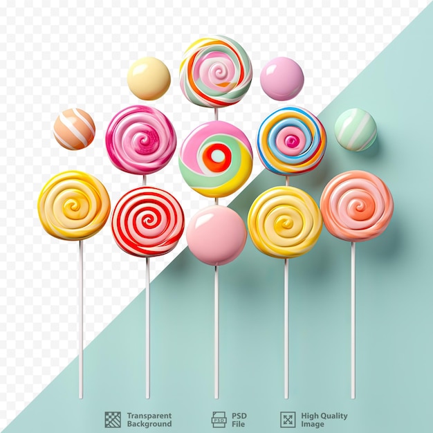 a poster of a rainbow lollipop with a picture of a lollipop on it.