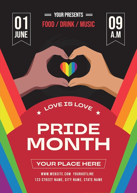 PSD a poster for a rainbow month with a rainbow colored background