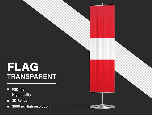 a poster for a red and white flag with a black background