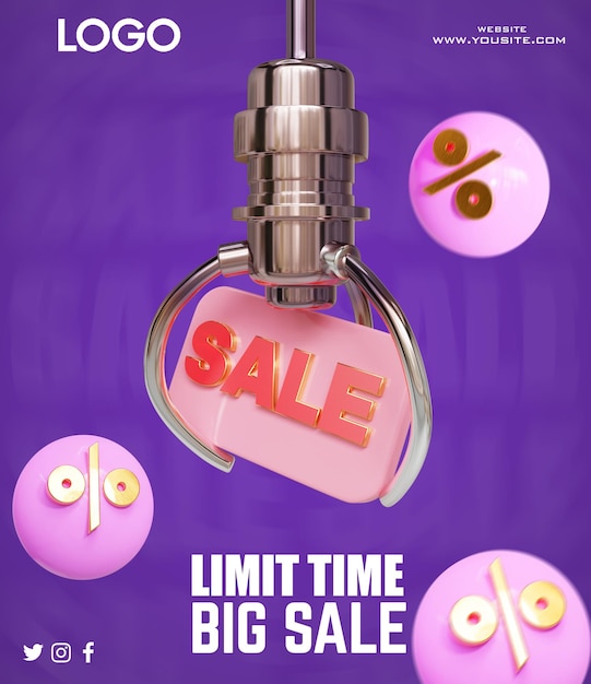 A poster for sale that says " limit time big sale " on it.