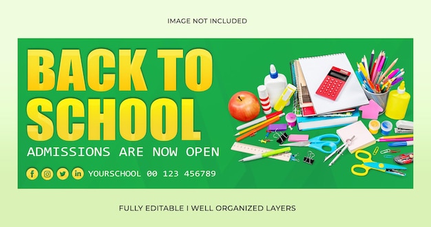 a poster for a school with a green background that says get your school written on it