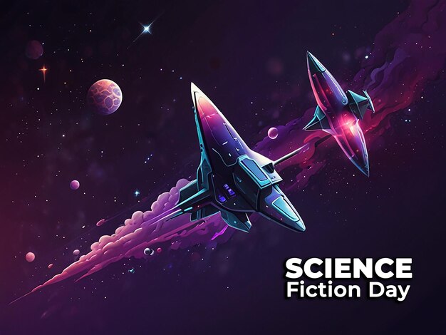 PSD a poster for science fiction book shows a spaceship