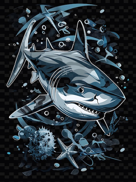 PSD a poster of shark with the words shark on it