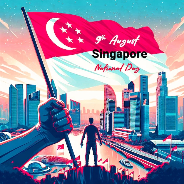 A poster for Singapore national day background template