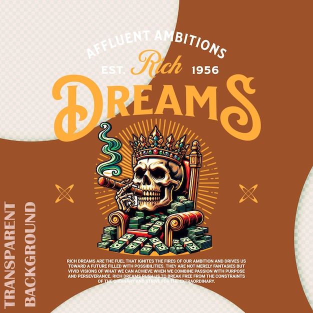 PSD a poster for a skull and dreams of dreams