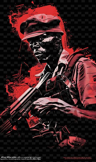 PSD a poster for a soldier with a gun in his hand