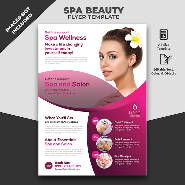 PSD a poster for spa salon with a womans face on it