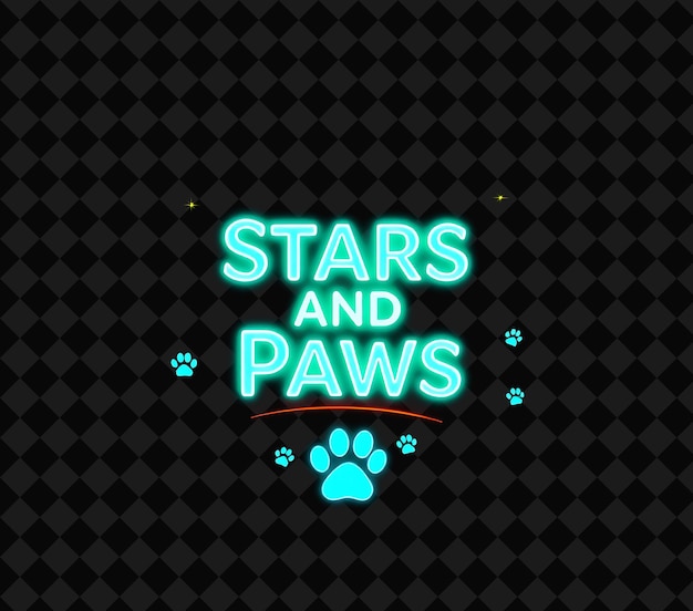 a poster for the stars and dogs with paw prints