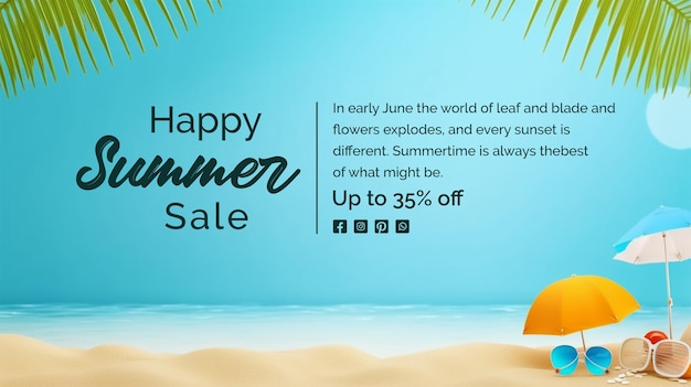 a poster for summer holidays with a person in the sand and the words summer sale on it