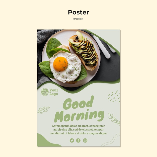 Poster template for healthy breakfast