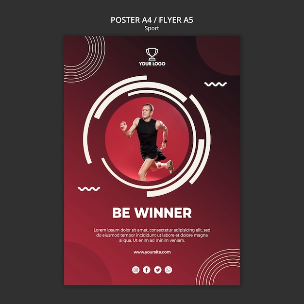 Poster template for sport and fitness